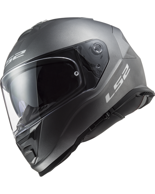 Capacete integral LS2 FF800 Storm II Solid Titânio Mate – vista lateral direita