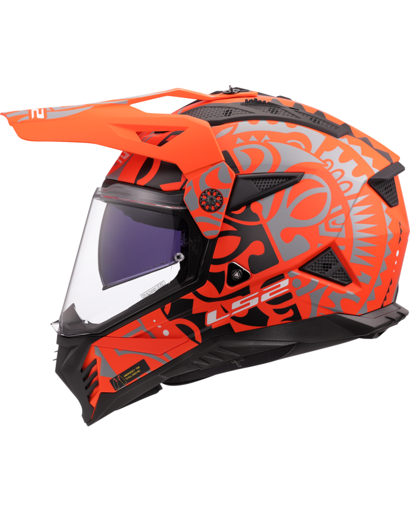 Load image into Gallery viewer, Capacete motocross LS2 MX702 Pioneer II Rangi Laranja Mate – vista lateral esquerda
