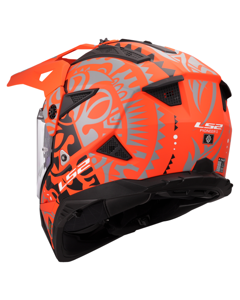 Load image into Gallery viewer, Capacete motocross LS2 MX702 Pioneer II Rangi Laranja Mate – vista lateral direita
