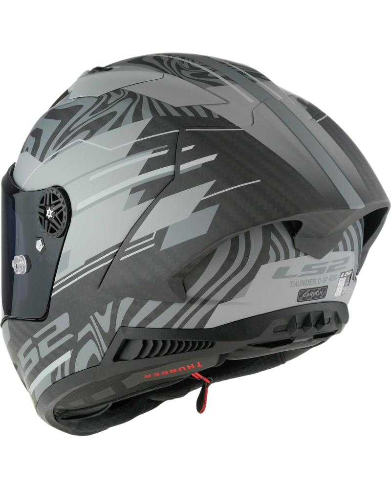 Load image into Gallery viewer, Capacete integral LS2 FF805 Thunder C GP Polar Preto Mate – vista traseira
