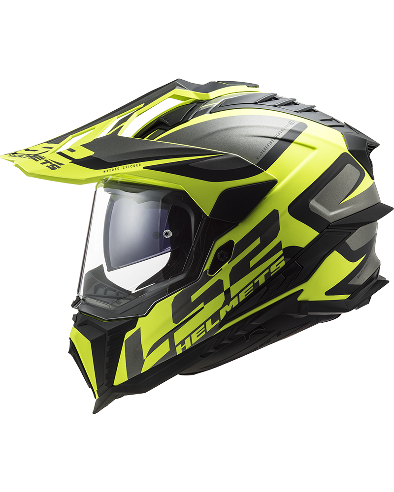 Load image into Gallery viewer, Capacete enduro LS2 MX701 Explorer Alter Preto Mate Amarelo Hi-Vision – vista traseira
