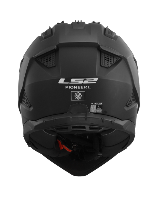 Pala removível e ajustável – capacete motocross LS2 MX702 Pioneer II Solid Preto Mate