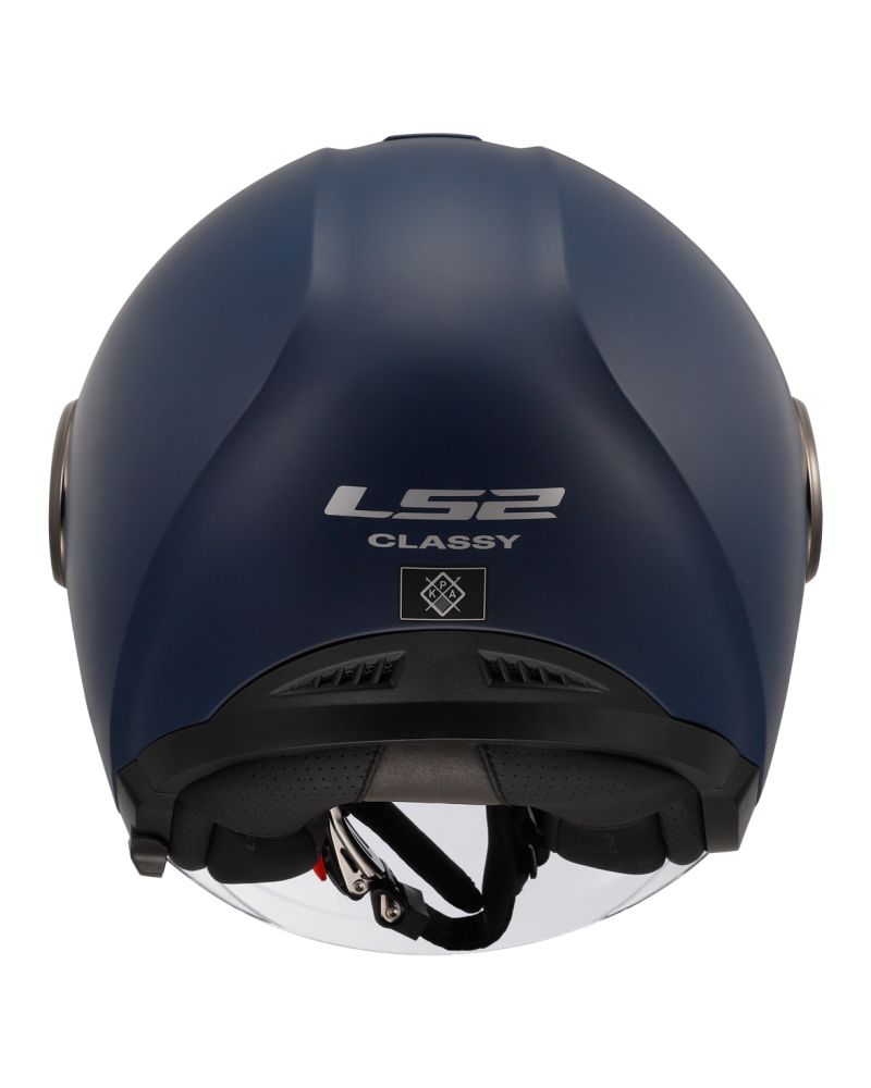 Carregue imagem no visualizador da galeriaCapacete open-face LS2 OF620 Classy Solid Azul Marinho – vista traseira
