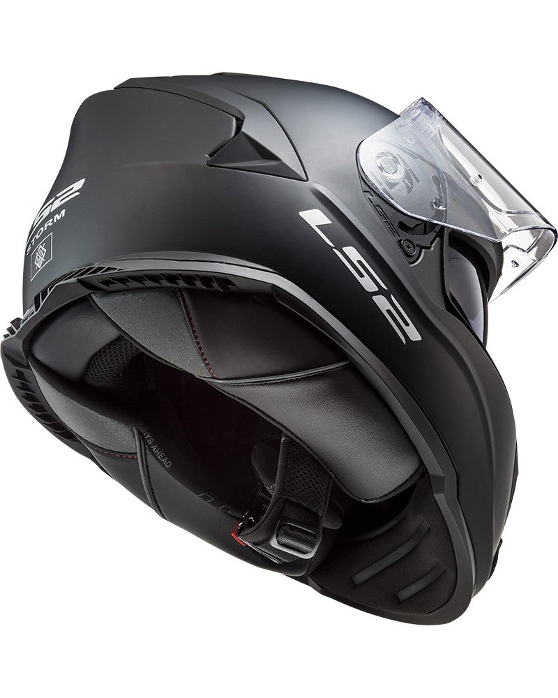 Carregue imagem no visualizador da galeriaCapacete integral LS2 FF800 Storm II Solid Preto Mate – vista de três quartos

