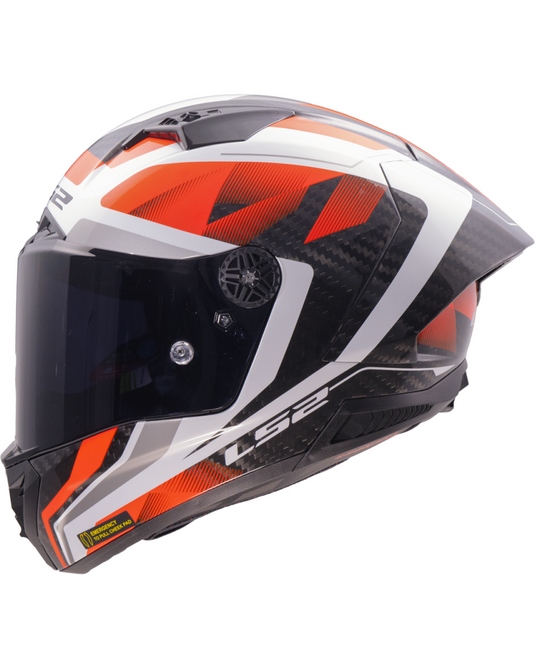 Capacete integral LS2 FF805 Thunder C GP Raute Branco Vermelho – vista traseira