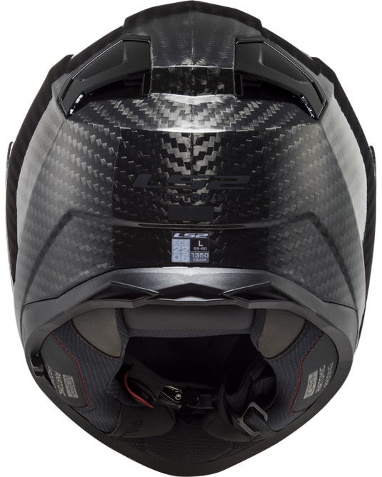 Capacete integral LS2 FF811 Vector II C Solid em fibra de carbono brilhante – vista traseira