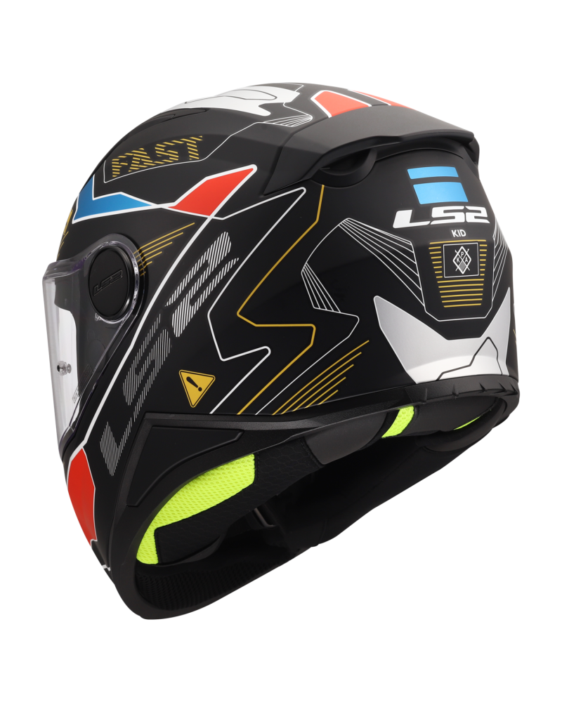 Load image into Gallery viewer, Capacete integral infantil LS2 FF812 Kid Zero Cinza Vermelho – vista traseira
