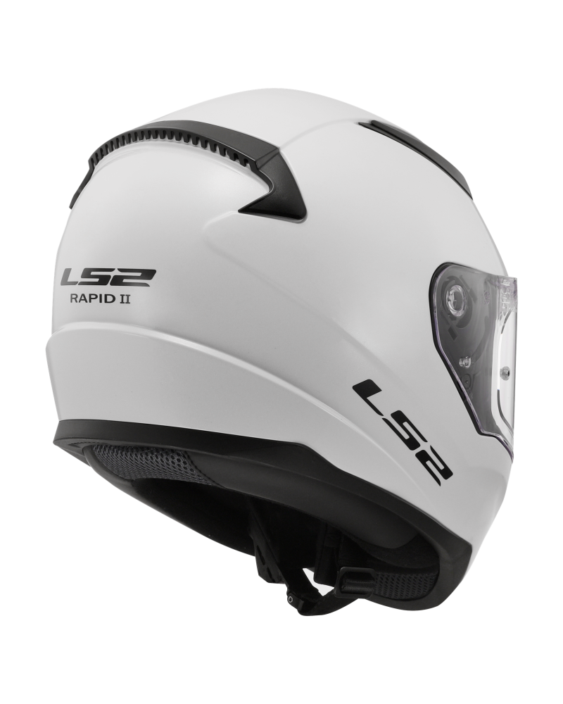Carregue imagem no visualizador da galeriaCapacete integral LS2 FF353 Rapid II Solid Branco – vista traseira
