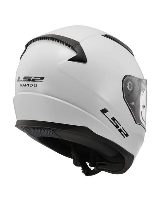 Capacete integral LS2 FF353 Rapid II Solid Branco – vista traseira