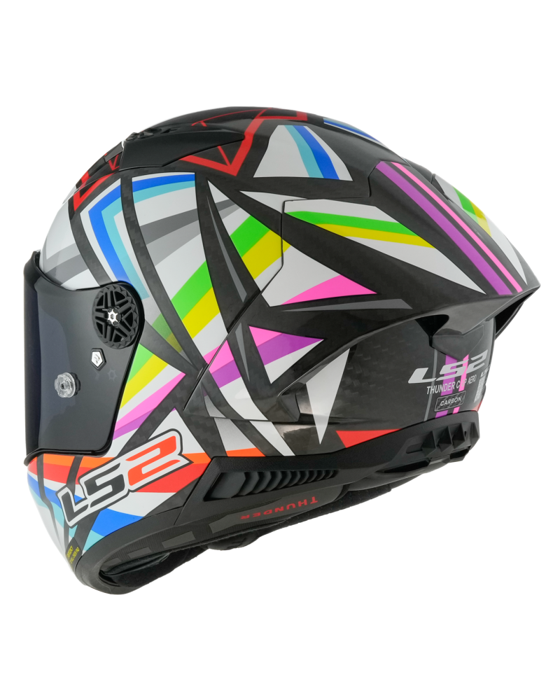 Load image into Gallery viewer, Capacete integral LS2 FF805 Thunder C GP Flash Preto Brilho – vista traseira
