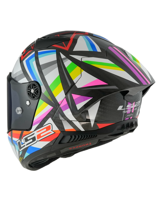 Capacete integral LS2 FF805 Thunder C GP Flash Preto Brilho – vista traseira