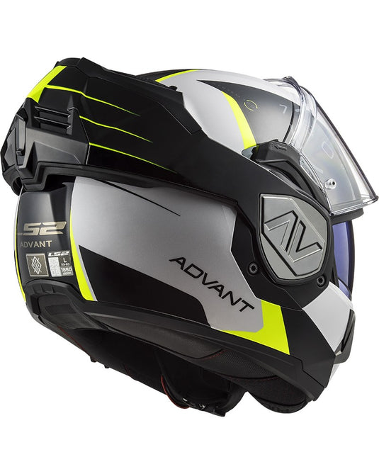 Capacete Modular LS2 FF906 Advant Codex Branco Preto — Vista de Três Quartos