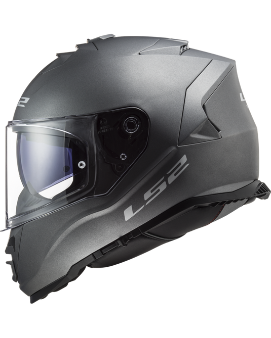 Capacete integral LS2 FF800 Storm II Solid Titânio Mate – vista traseira