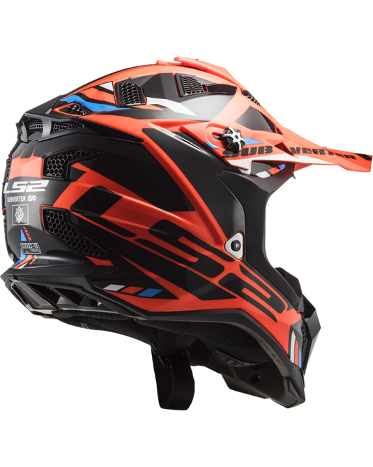 Pala removível e ajustável – capacete motocross LS2 MX700 Subverter Evo II Stomp