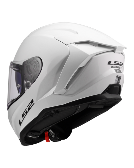 Capacete integral LS2 FF817 Challenger II Solid Branco – vista traseira