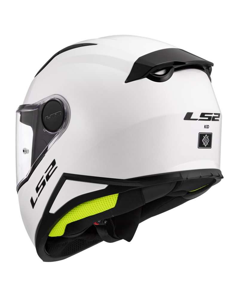 Load image into Gallery viewer, Capacete integral infantil LS2 FF812 Kid Solid Branco – vista traseira
