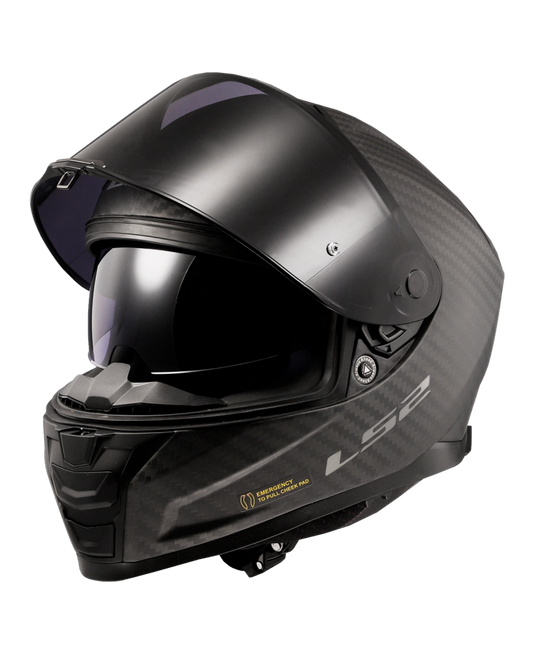 Capacete integral LS2 FF811 Vector II C Solid em fibra de carbono mate – vista traseira