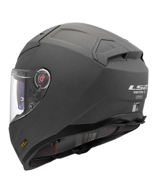 Capacete integral LS2 FF811 Vector II Solid Concrete – vista frontal – ECE 22.06