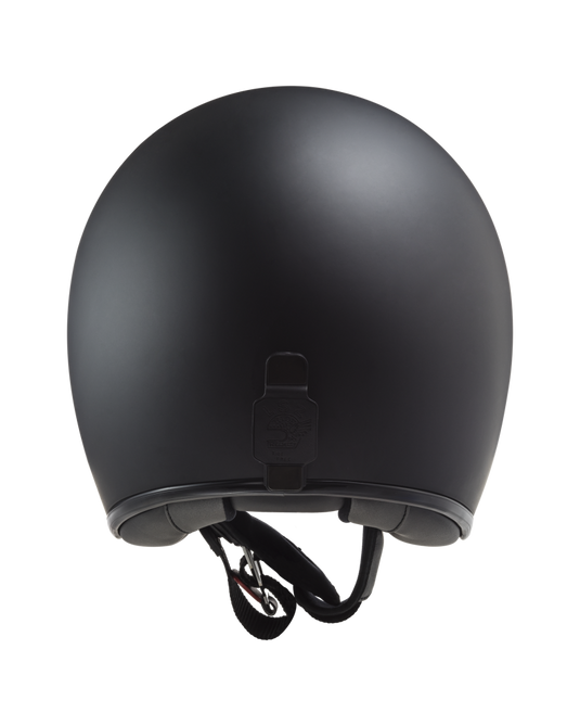 Capacete jet LS2 OF601 Bob II Solid Preto Mate – vista traseira