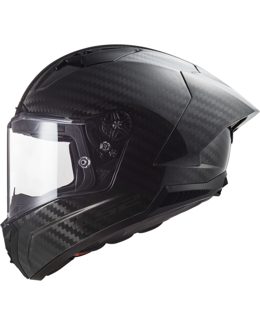 Detalhe do acabamento em fibra de carbono 9K – capacete LS2 FF805 Thunder C GP Pro FIM