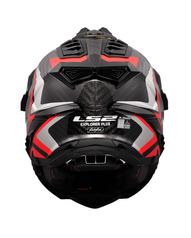 Load image into Gallery viewer, Capacete enduro LS2 MX701 Explorer C Frontier II Vermelho Preto – detalhe do design
