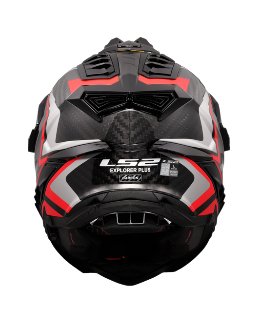 Capacete enduro LS2 MX701 Explorer C Frontier II Vermelho Preto – detalhe do design