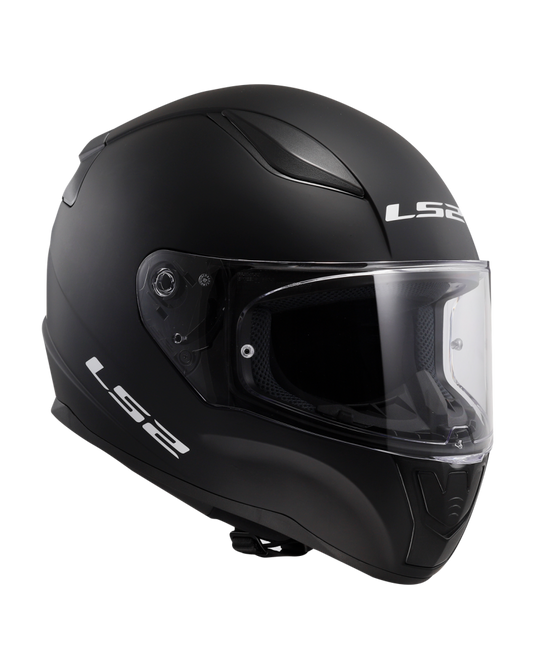 Capacete integral LS2 FF353 Rapid II Solid Preto Mate – vista de três quartos