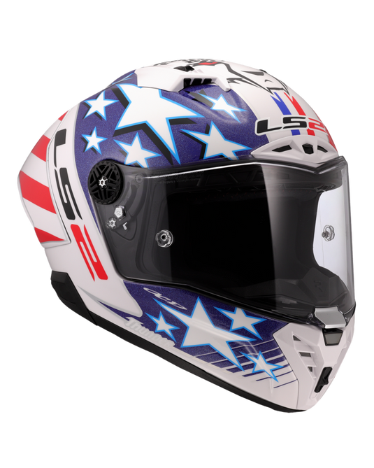 Detalhe do design réplica GP Baz – capacete integral LS2 FF805 Thunder C Brilho