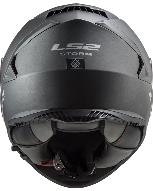 Capacete LS2 FF800 Storm II Solid Titânio Mate – detalhe da viseira com pinlock