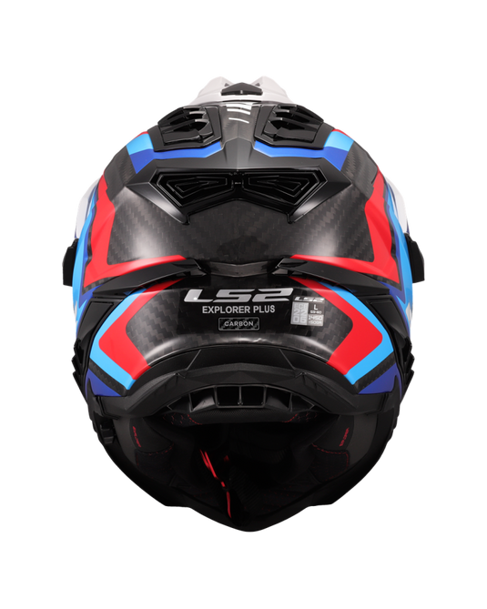 Capacete enduro LS2 MX701 Explorer C Frontier II Branco Azul – detalhe do design