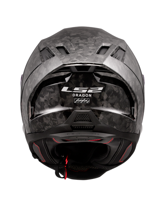 Detalhe do padrão em carbono forjado – capacete integral LS2 FF807 Dragon Forged