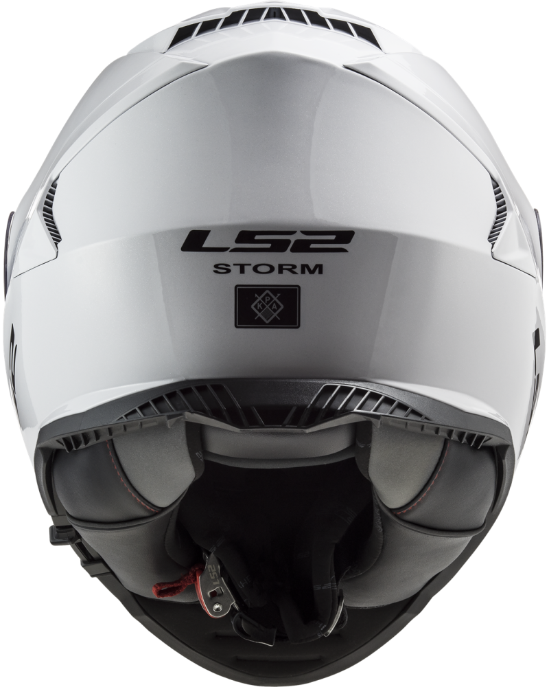 Load image into Gallery viewer, Capacete integral LS2 FF800 Storm II Solid Branco – vista traseira
