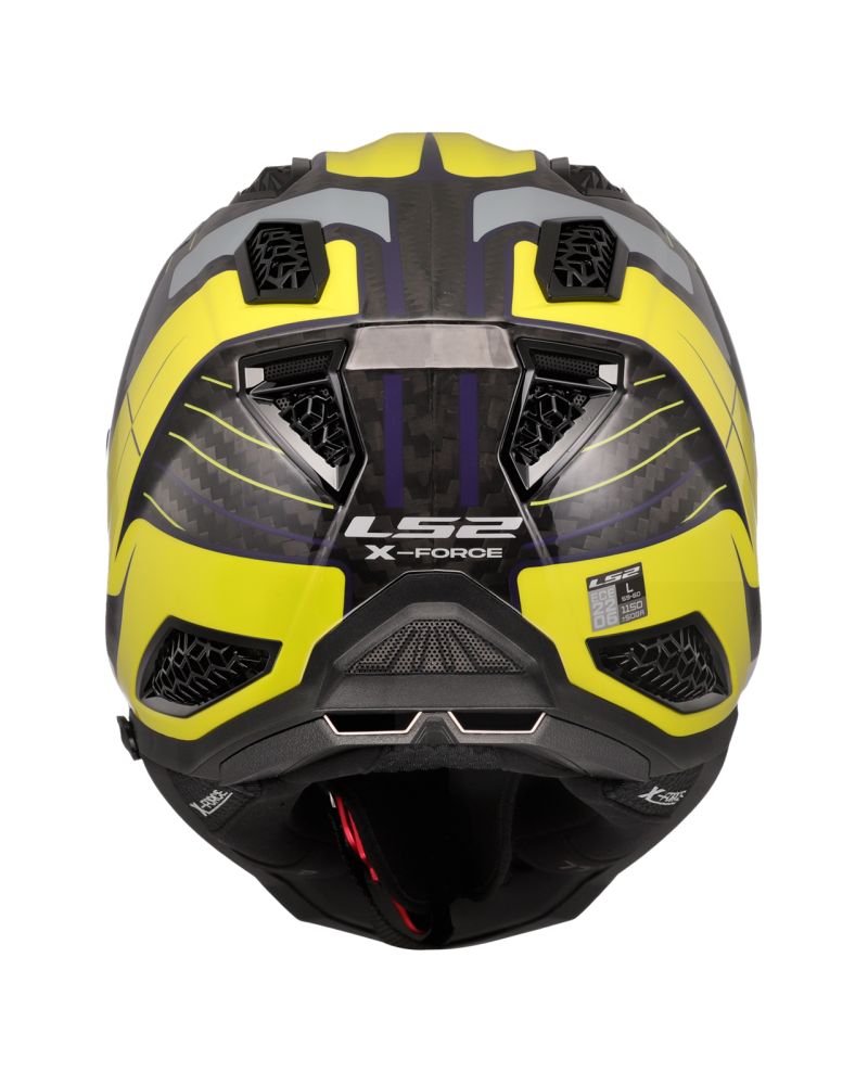 Load image into Gallery viewer, Capacete motocross LS2 MX703 X-Force C Galuo Cinzento Amarelo Hi-Vision – detalhe gráfico
