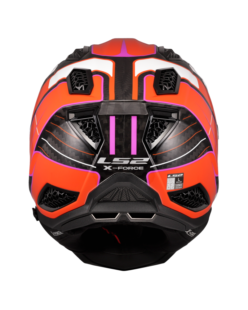 Load image into Gallery viewer, Capacete motocross LS2 MX703 X-Force C Galuo Laranja Brilho – detalhe da pala
