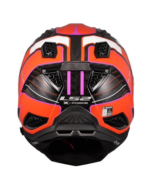 Capacete motocross LS2 MX703 X-Force C Galuo Laranja Brilho – detalhe da pala