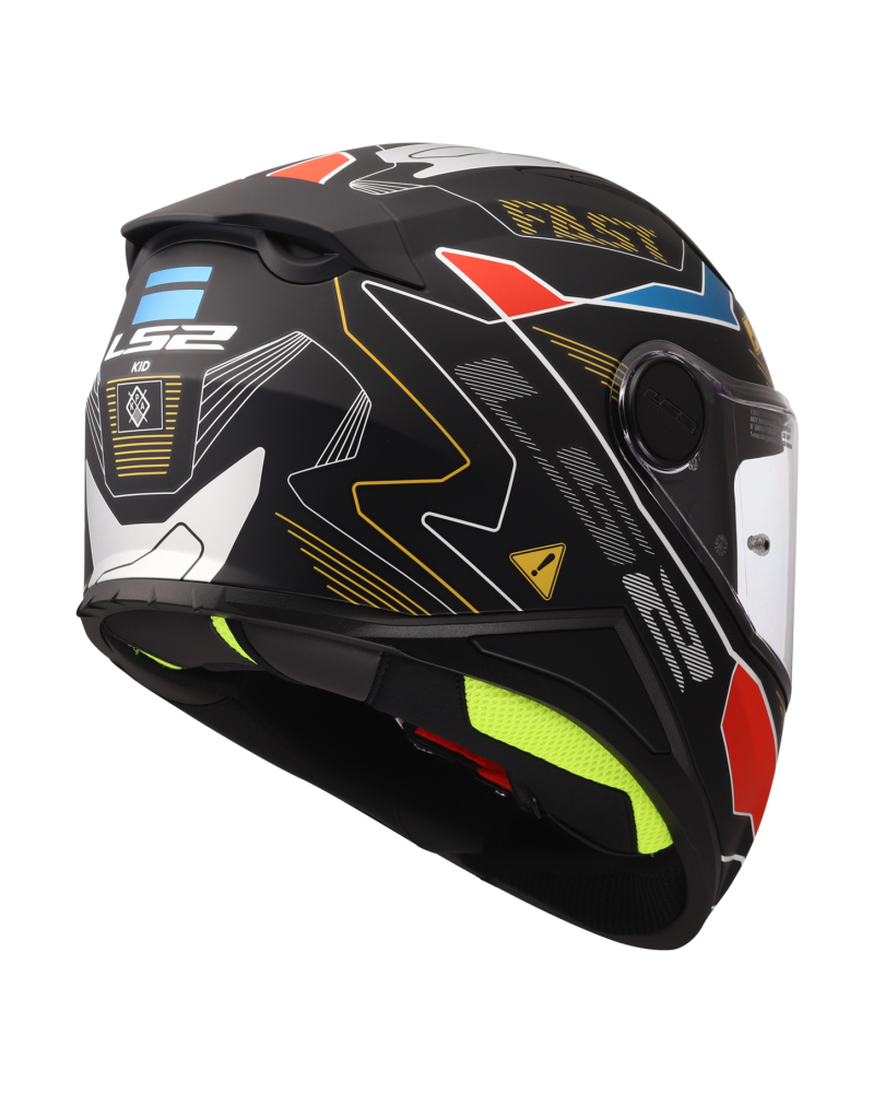 Load image into Gallery viewer, Detalhe do design bicolor – capacete infantil LS2 FF812 Kid Zero Cinza Vermelho
