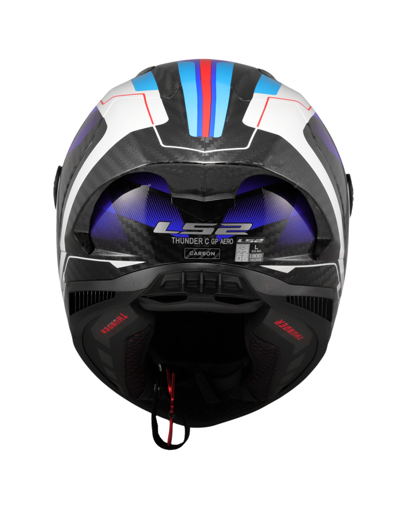 Load image into Gallery viewer, Fecho duplo D – capacete integral LS2 FF805 Thunder C GP Raute Azul Vermelho
