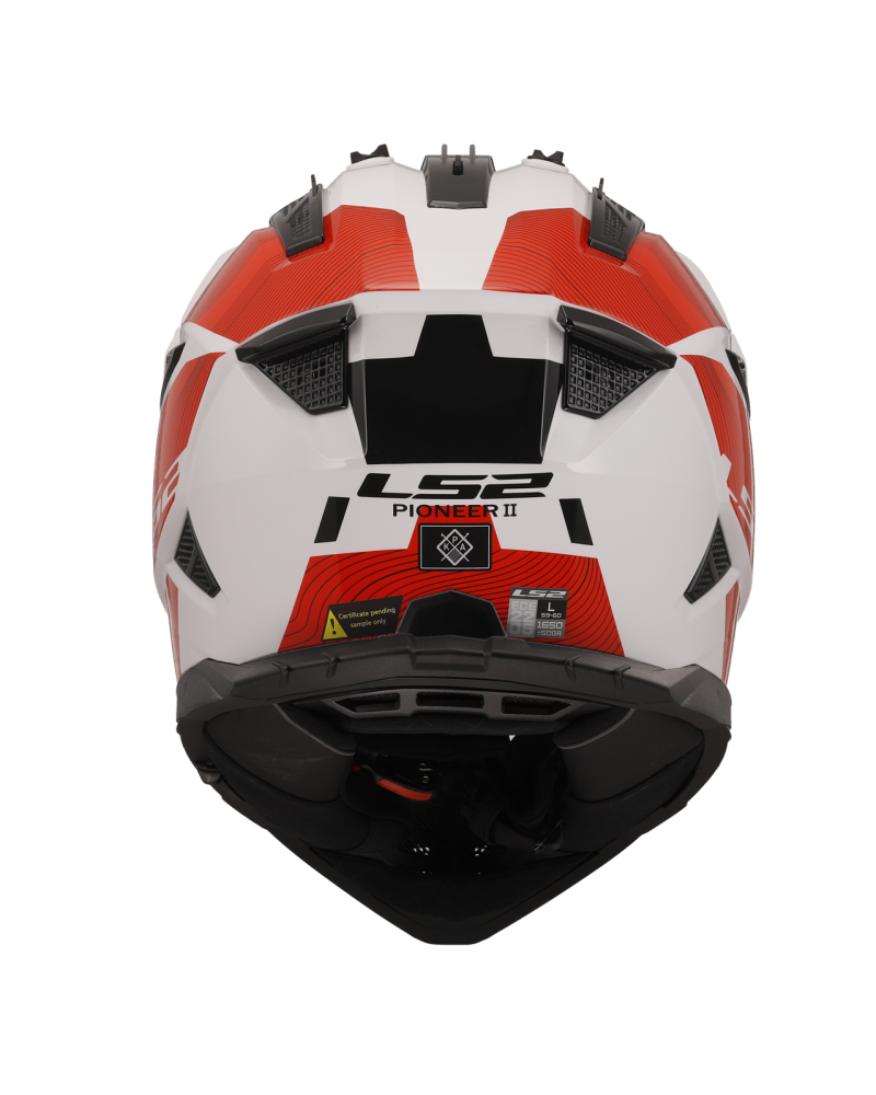 Load image into Gallery viewer, Pala removível e ajustável – capacete motocross LS2 MX702 Pioneer II Hill Branco Vermelho
