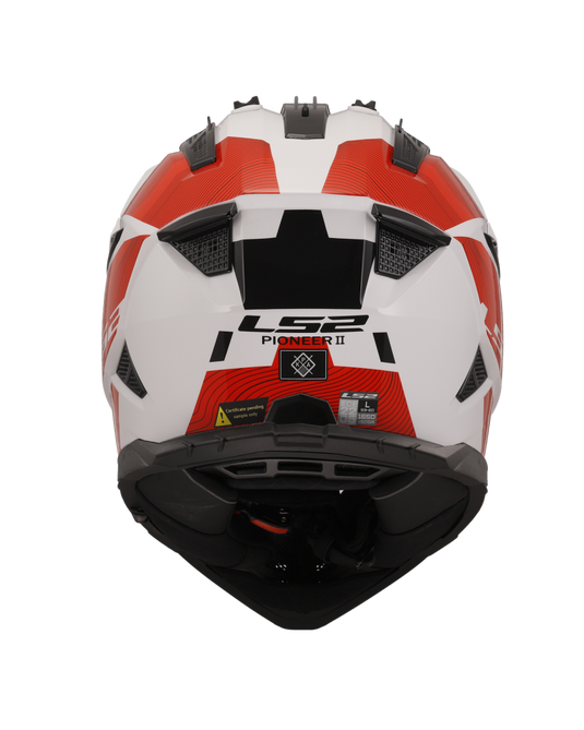 Pala removível e ajustável – capacete motocross LS2 MX702 Pioneer II Hill Branco Vermelho