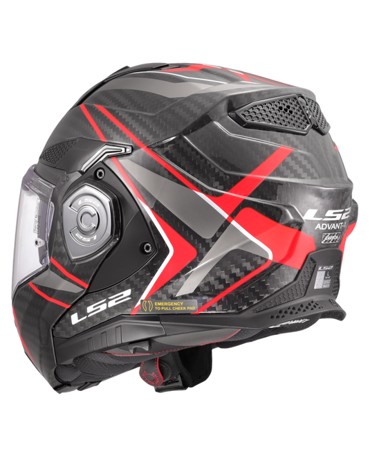 Viseira solar interna retrátil – capacete LS2 FF901 Advant-X C Future II Preto Vermelho