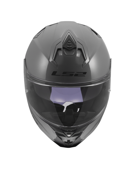 Capacete integral LS2 FF817 Challenger II Solid Cinza Nardo – vista de topo