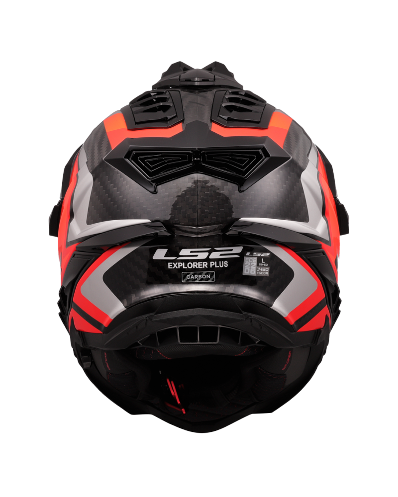 Load image into Gallery viewer, Capacete enduro LS2 MX701 Explorer C Frontier II Laranja Cinza – detalhe do design
