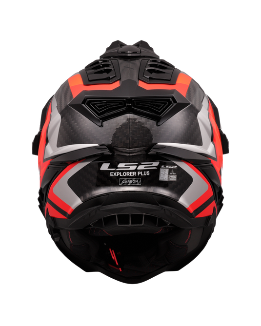 Capacete enduro LS2 MX701 Explorer C Frontier II Laranja Cinza – detalhe do design