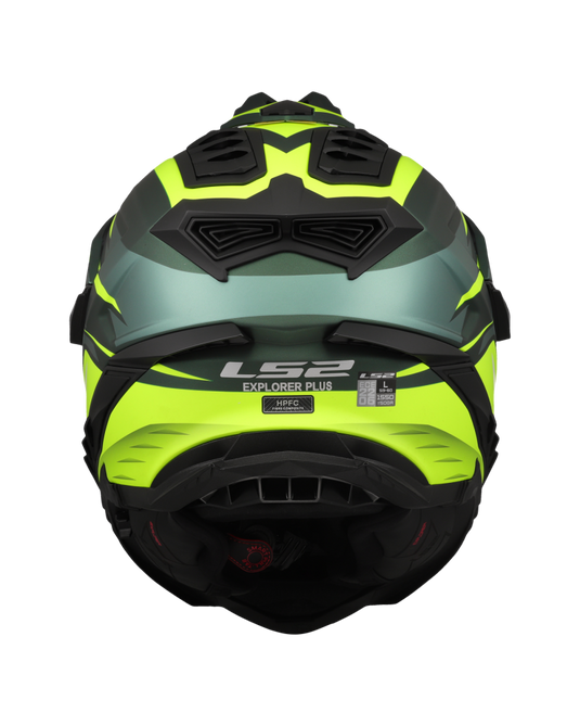 Calota em termoplástico – capacete enduro LS2 MX701 Explorer Spire Verde Mate Amarelo