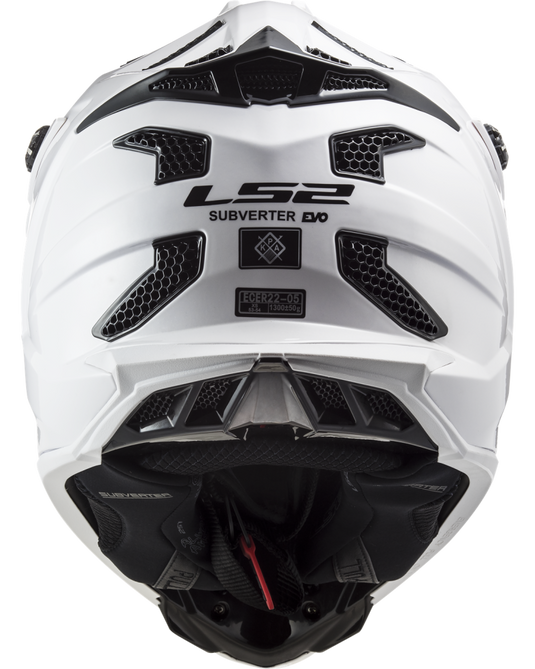Capacete motocross LS2 MX700 Subverter Evo II Solid Branco – detalhe da pala