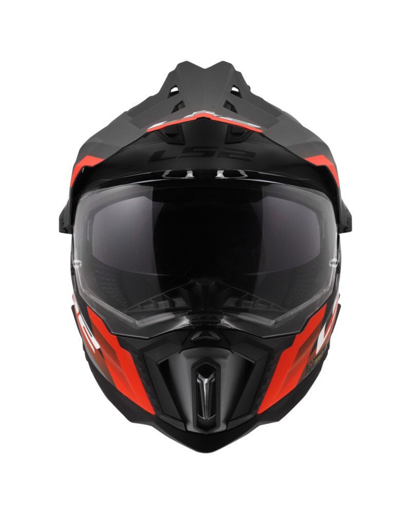 Load image into Gallery viewer, Capacete enduro LS2 MX701 Explorer Hexa Preto Vermelho Cinza – detalhe do padrão hexagonal
