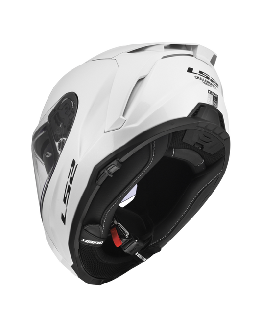 Capacete integral LS2 FF817 Challenger II Solid Branco – vista de topo