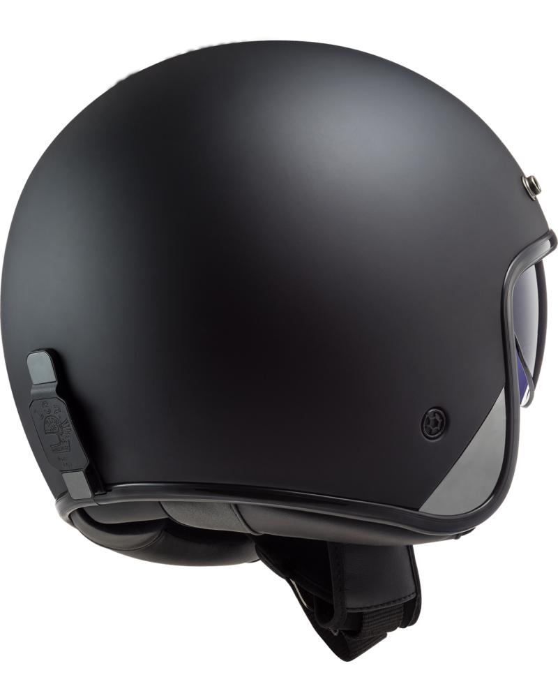 Load image into Gallery viewer, Capacete jet LS2 OF601 Bob II Solid Preto Mate – vista em perspetiva
