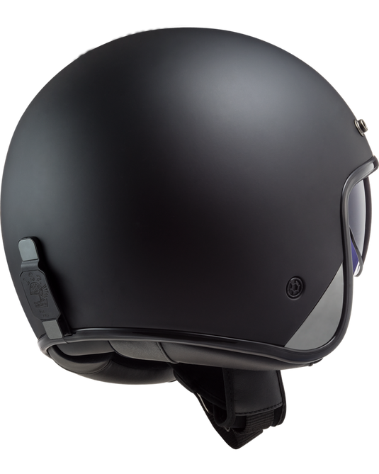 Capacete jet LS2 OF601 Bob II Solid Preto Mate – vista em perspetiva