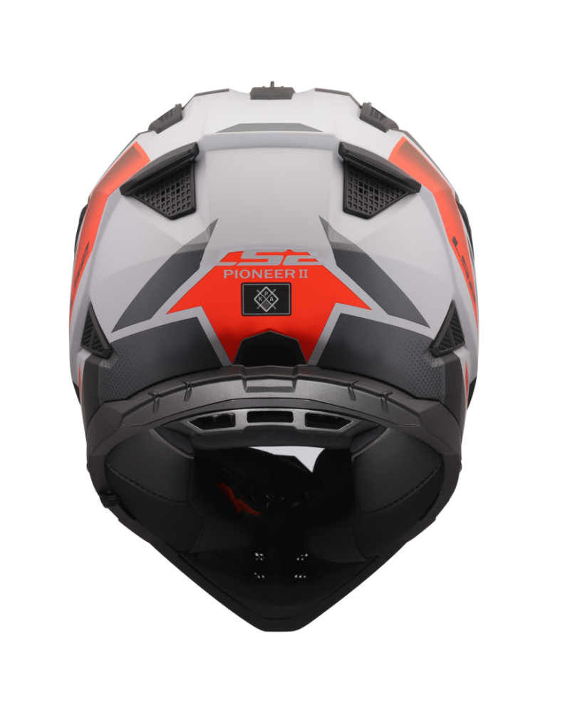 Load image into Gallery viewer, Pala removível e ajustável – capacete motocross LS2 MX702 Pioneer II Block Cinza Vermelho
